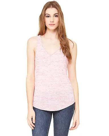 BELLA 8805 Womens Flowy Tank Top in Red marble front view