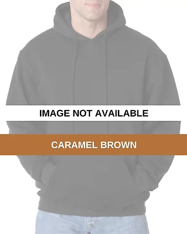 B960 Bayside Cotton Poly Hoodie S - 6XL  Caramel Brown front view