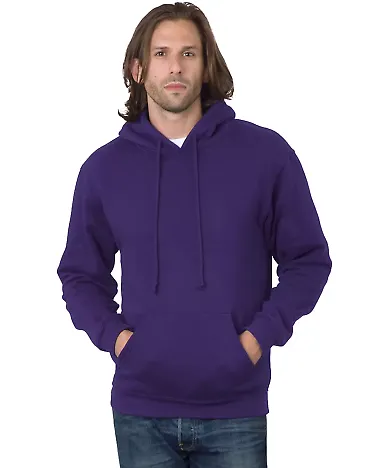 B960 Bayside Cotton Poly Hoodie S - 6XL  in Purple front view