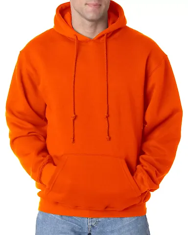 B960 Bayside Cotton Poly Hoodie S - 6XL  in Bright orange front view