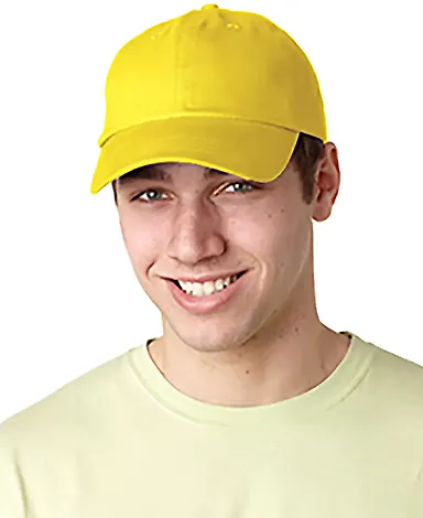 Adams EB101 Brushed Twill Dad Hat in Lemon front view