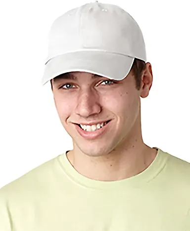 Adams EB101 Brushed Twill Dad Hat in White front view