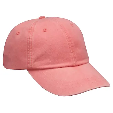 Adams EP101 Twill Pigment-dyed Dad Hat in Coral front view