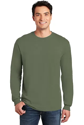 5400 Gildan Adult Heavy Cotton Long-Sleeve T-Shirt in Military green front view