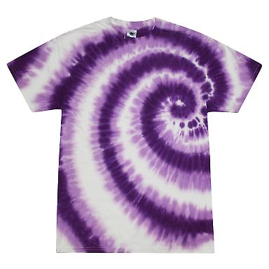 H1000b tie dye Youth Tie-Dyed Cotton Tee in Swirl purple front view