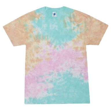 H1000b tie dye Youth Tie-Dyed Cotton Tee in Snow cone front view