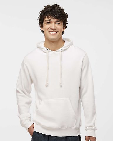 J8871 J-America Adult Tri-Blend Hooded Fleece in Antique white triblend front view