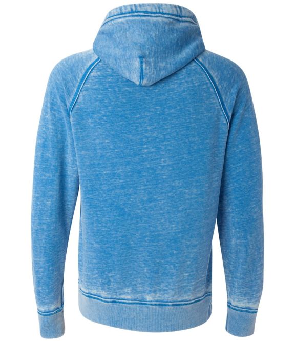 J. America Vintage Zen Hooded Pullover – Cement Gray Burnout Fleece Sweatshirt For Adults - View #12