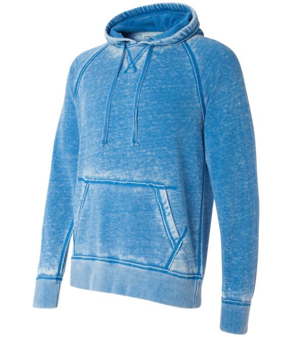 J. America Vintage Zen Hooded Pullover – Cement Gray Burnout Fleece Sweatshirt For Adults - View #5
