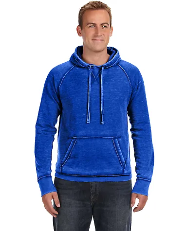 J8915 J-America Adult Vintage Zen Hooded Pullover  Twisted Royal front view