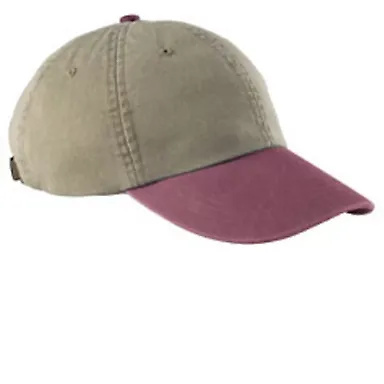 Adams LP102 Khaki Two-Tone Optimum Dad Hat Khaki/Burgundy front view