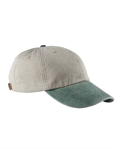 Adams LP102 Stone Two-Tone Optimum Dad Hat Stone/Forest front view