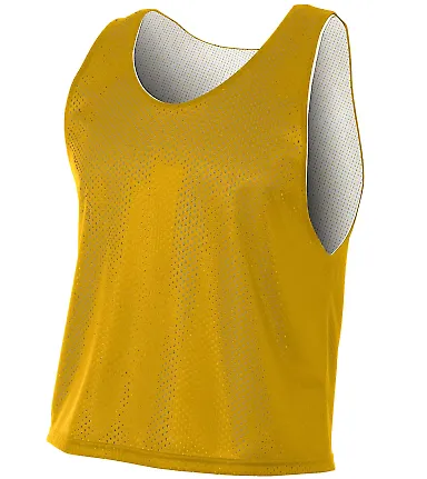 N2274 A4 Lacrosse Reversible Practice Jersey GOLD/ WHITE front view