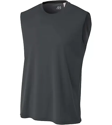 N2295 A4 Cooling Performance Muscle Shirt GRAPHITE front view