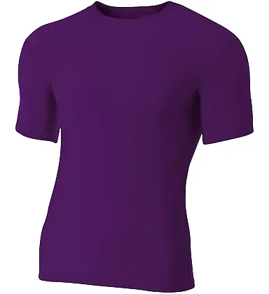 N3130 A4 Short Sleeve Compression Crew PURPLE front view