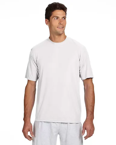 N3142 A4 Adult Cooling Performance Crew Tee WHITE front view