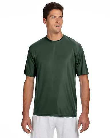 N3142 A4 Adult Cooling Performance Crew Tee FOREST GREEN front view