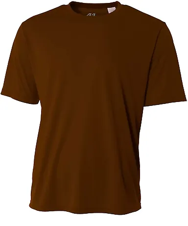 N3142 A4 Adult Cooling Performance Crew Tee BROWN front view