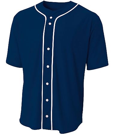 N4184 A4 Adult Short Sleeve Full Button Baseball Top - From $24.94