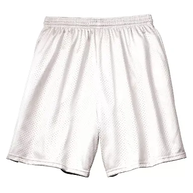 N5293 A4 Adult Lined Tricot Mesh Shorts WHITE front view