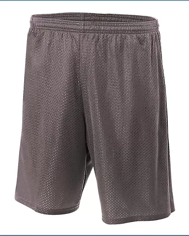 N5293 A4 Adult Lined Tricot Mesh Shorts GRAPHITE front view