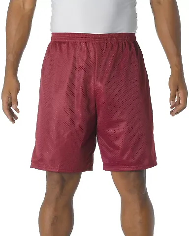 N5296 A4 Adult Lined Tricot Mesh Shorts CARDINAL front view
