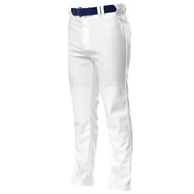 N6162 A4 Adult Pro Style Open Bottom Baggy Cut Bas WHITE front view