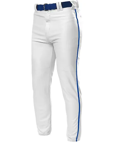 N6178 A4 Adult Pro Style Elastic Bottom Baseball P WHITE/ ROYAL front view