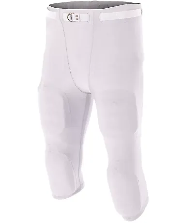 N6181 A4 Men's Flyless Football Pant WHITE front view