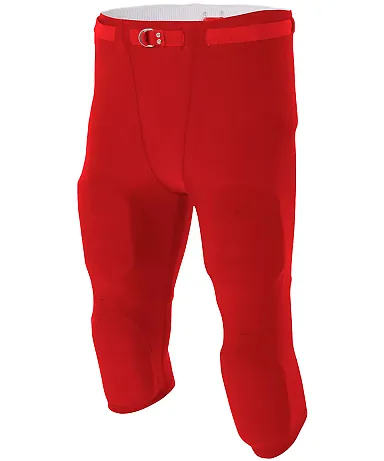 N6181 A4 Men's Flyless Football Pant SCARLET front view