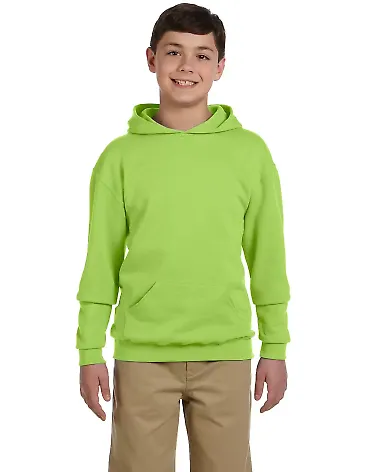 JERZEES 996Y NuBlend Youth Hooded Pullover Sweatsh in Neon green front view