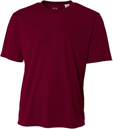 NB3142 A4 Youth Cooling Performance Crew Tee in Maroon front view