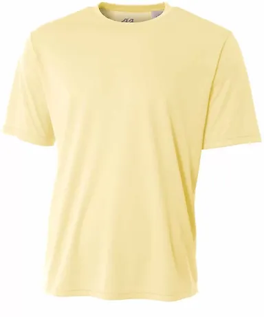 NB3142 A4 Youth Cooling Performance Crew Tee LIGHT YELLOW front view