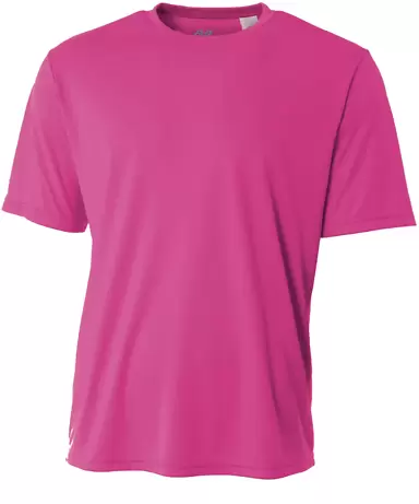 NB3142 A4 Youth Cooling Performance Crew Tee FUCHSIA front view