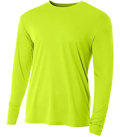 NB3165 A4 Youth Cooling Performance Long Sleeve Cr LIME front view