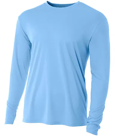 NB3165 A4 Youth Cooling Performance Long Sleeve Cr LIGHT BLUE front view