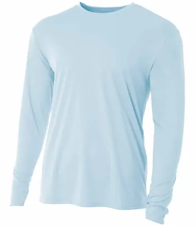 NB3165 A4 Youth Cooling Performance Long Sleeve Cr PASTEL BLUE front view