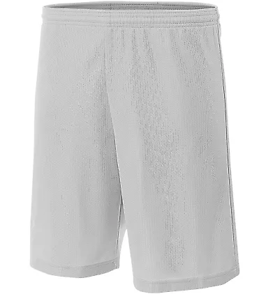 NB5184 A4 6 Inch Youth Lined Micromesh Shorts SILVER front view
