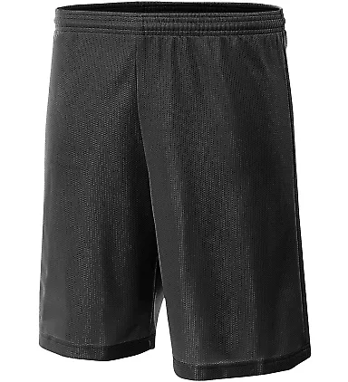 NB5184 A4 6 Inch Youth Lined Micromesh Shorts BLACK front view
