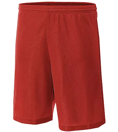NB5184 A4 6 Inch Youth Lined Micromesh Shorts SCARLET front view