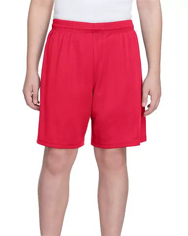 NB5244 A4 Youth Cooling Performance Shorts SCARLET front view