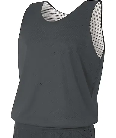NF1270 A4 Adult Reversible Mesh Tank GRAPHITE/ WHITE front view