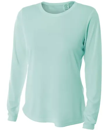 NW3002 A4 Women's Long Sleeve Cooling Performance  PASTEL MINT front view