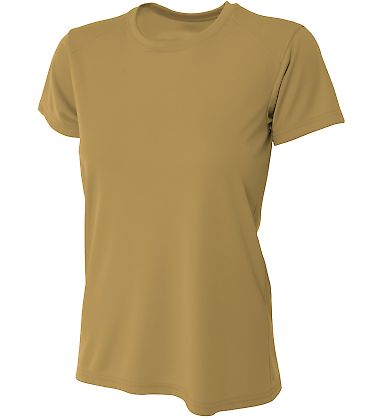 NW3201 A4 Women's Cooling Performance Crew T-Shirt in Vegas gold front view