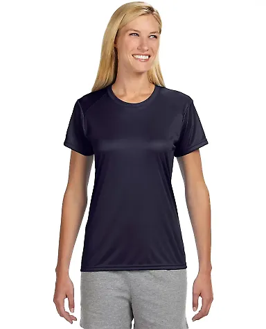 NW3201 A4 Women's Cooling Performance Crew T-Shirt NAVY front view