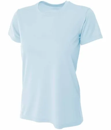 NW3201 A4 Women's Cooling Performance Crew T-Shirt PASTEL BLUE front view