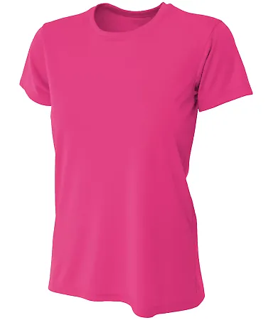 NW3201 A4 Women's Cooling Performance Crew T-Shirt FUCHSIA front view