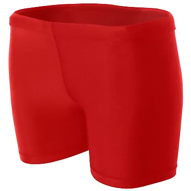 NW5313 A4 Women's 4" Compression Short SCARLET front view