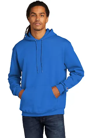 Champion S700 Logo 50/50 Pullover Hoodie in Royal blue front view