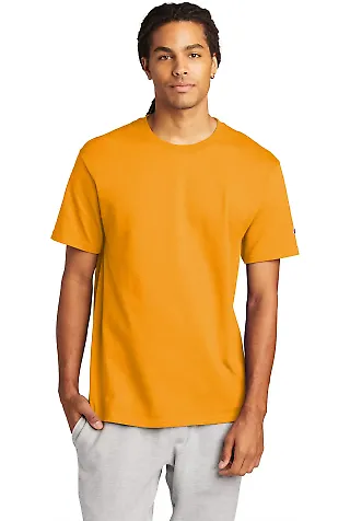 T425 Champion Adult Short-Sleeve T-Shirt T525C in Gold front view